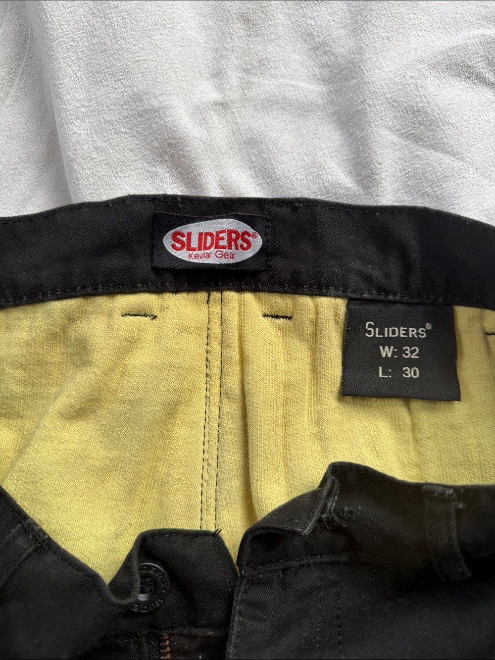 Men’s Black Cargo Pants with Yellow Lining